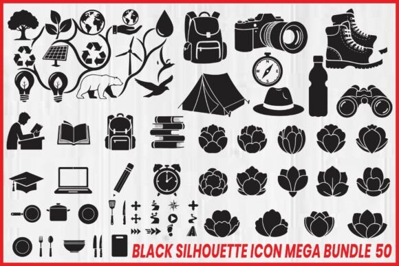 Download Black Silhouette Icon Mega Bundle - Icon mega bundle Collection