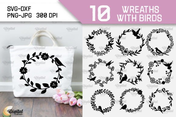 Download Wreaths with Bird SVG Bundle - Premium Resources